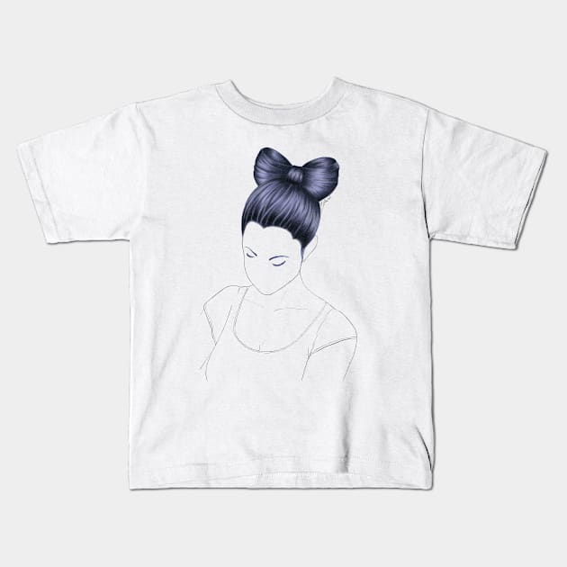 Bow hair Kids T-Shirt by Zdenucha